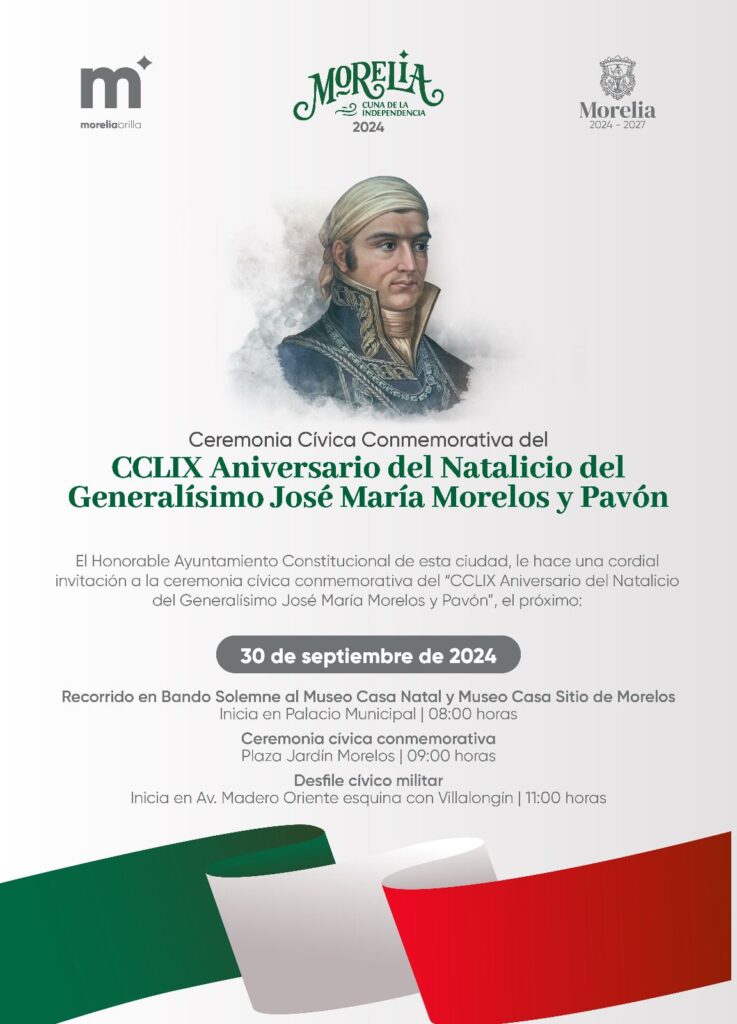 Gobernador, Alfredo Ramírez Bedolla, orador oficial en ceremonia por natalicio del Generalísimo don José María Morelos y Pavón 1 Morelos2