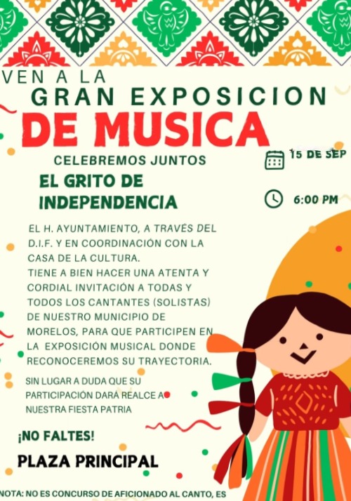 Habrá Gran Exposición de Música en las festividades patrias de Villa Morelos 1 Morelosfiest