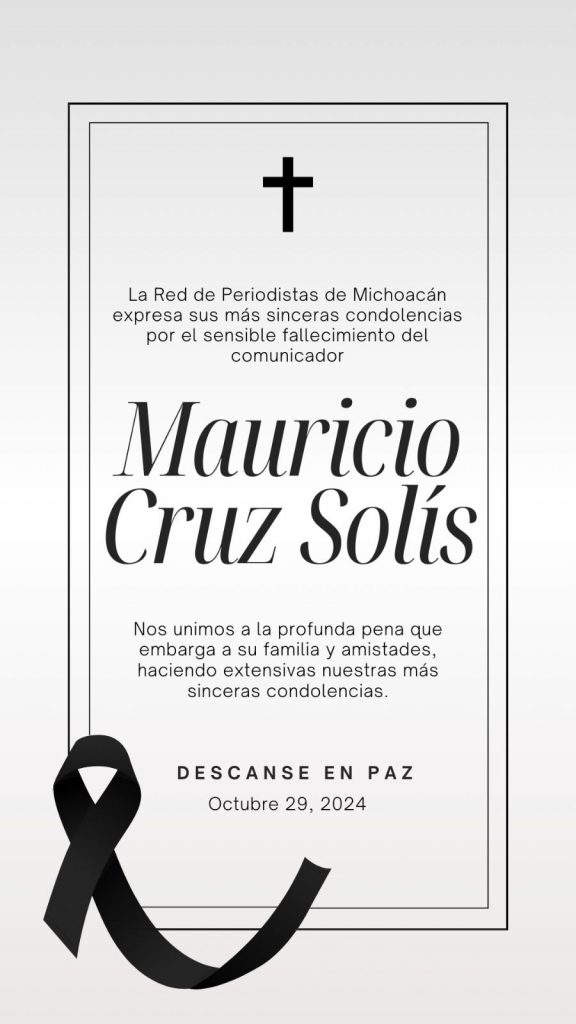 Periodistas de Michoacán exigen esclarecimiento del homicidio de Mauricio Cruz, ocurrido en Uruapan 1 img 20241030 wa00734938801032641767460