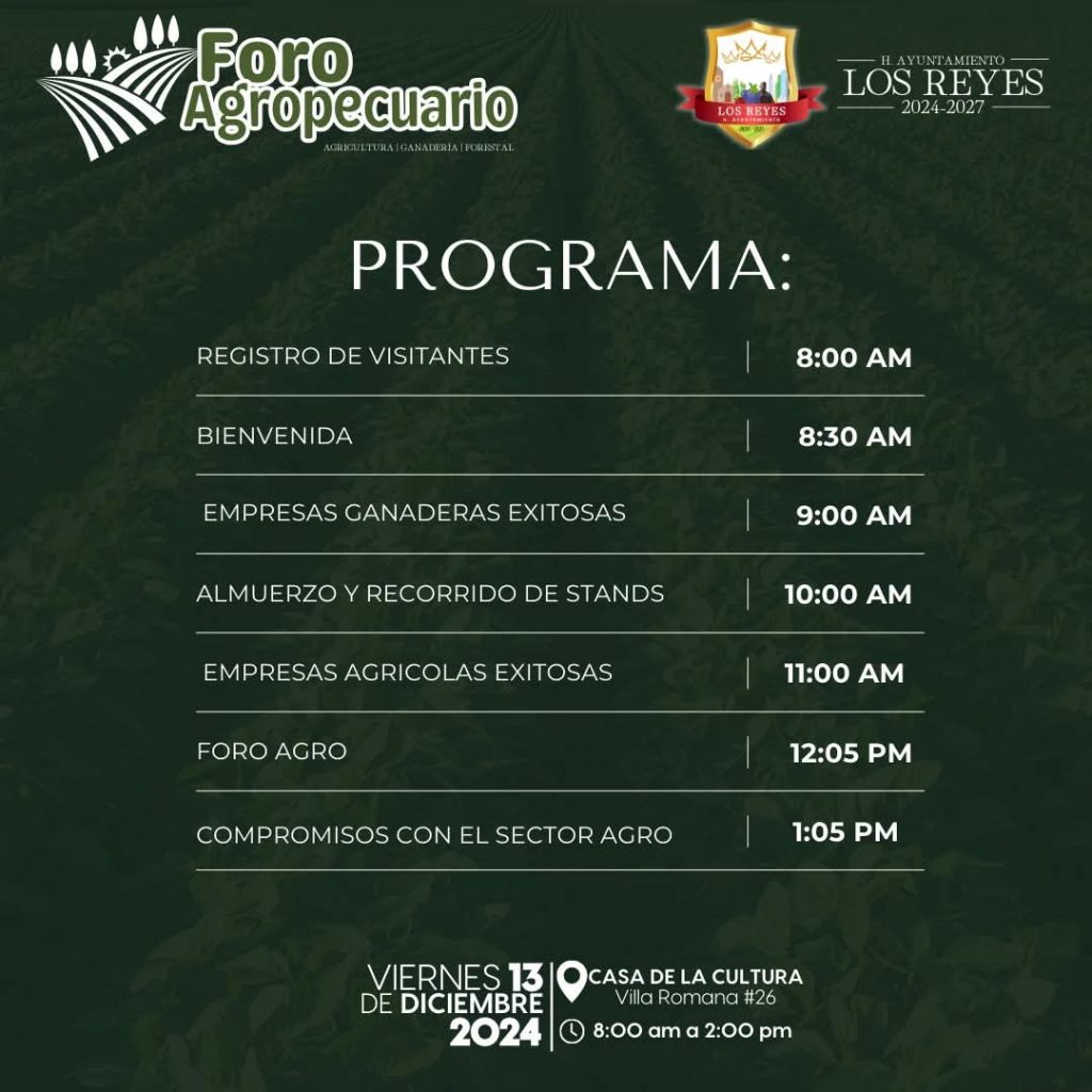 Anuncia Jiménez Solís Primer Foro Agropecuario en Los Reyes 1 LRForoAgro2