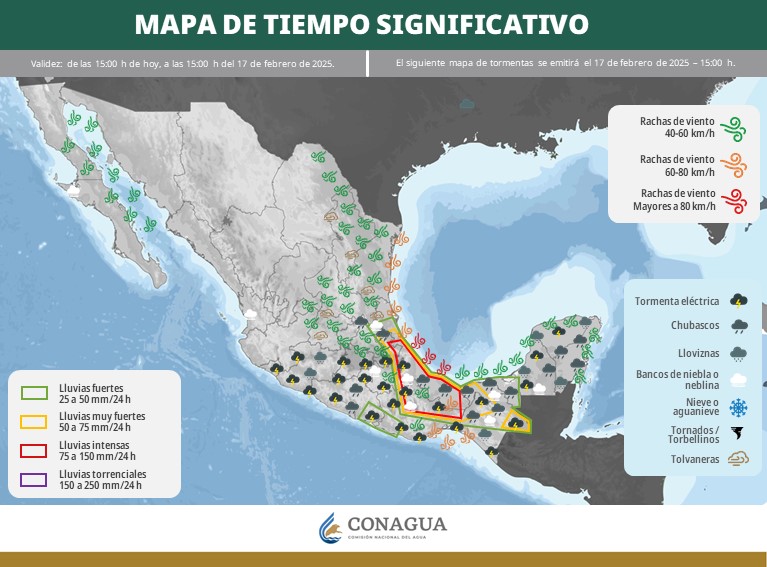 Este lunes se pronostica cielo medio nublado para el territorio michoacano con baja probabilidad de lluvia. 1 potencial tormentas17feb