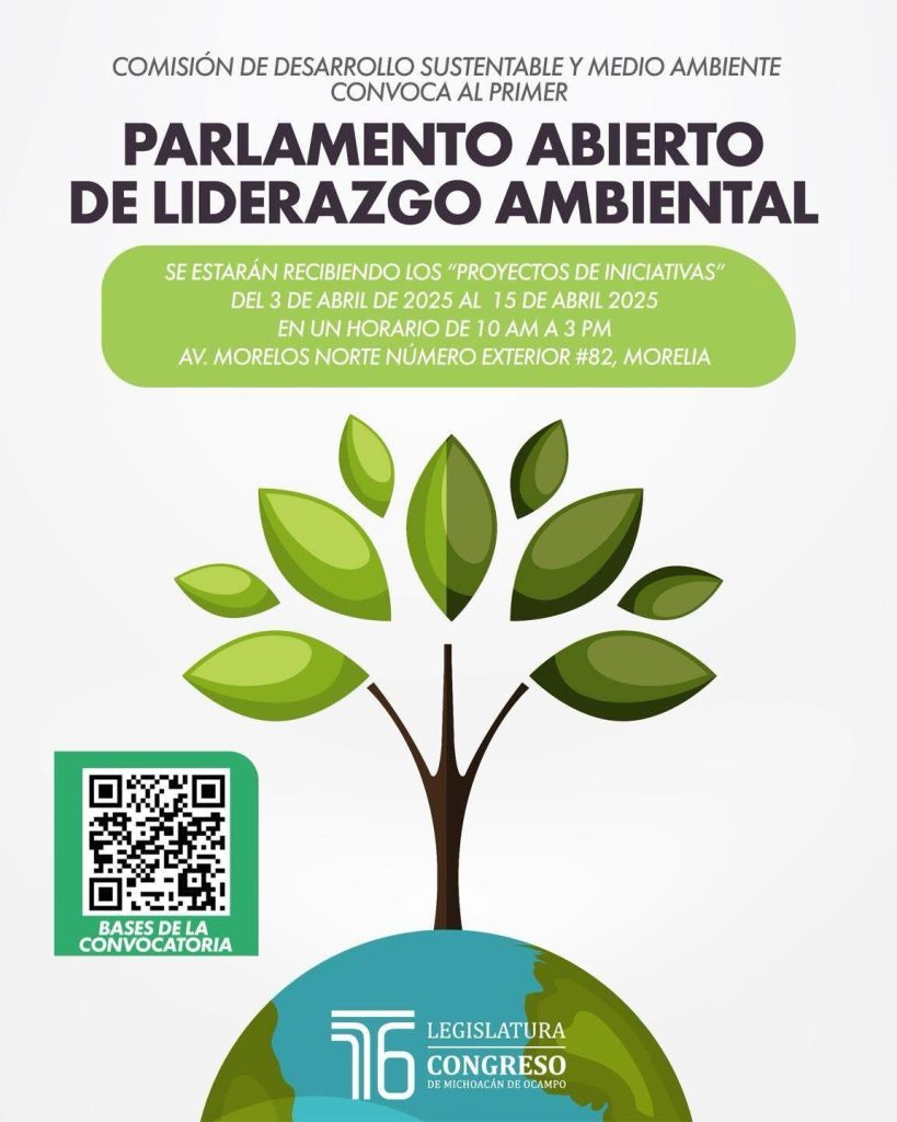 Grupo Parlamentario del Verde llama a participar en el Parlamento Abierto de Liderazgo Ambiental 2025 1 76PVParAmb2