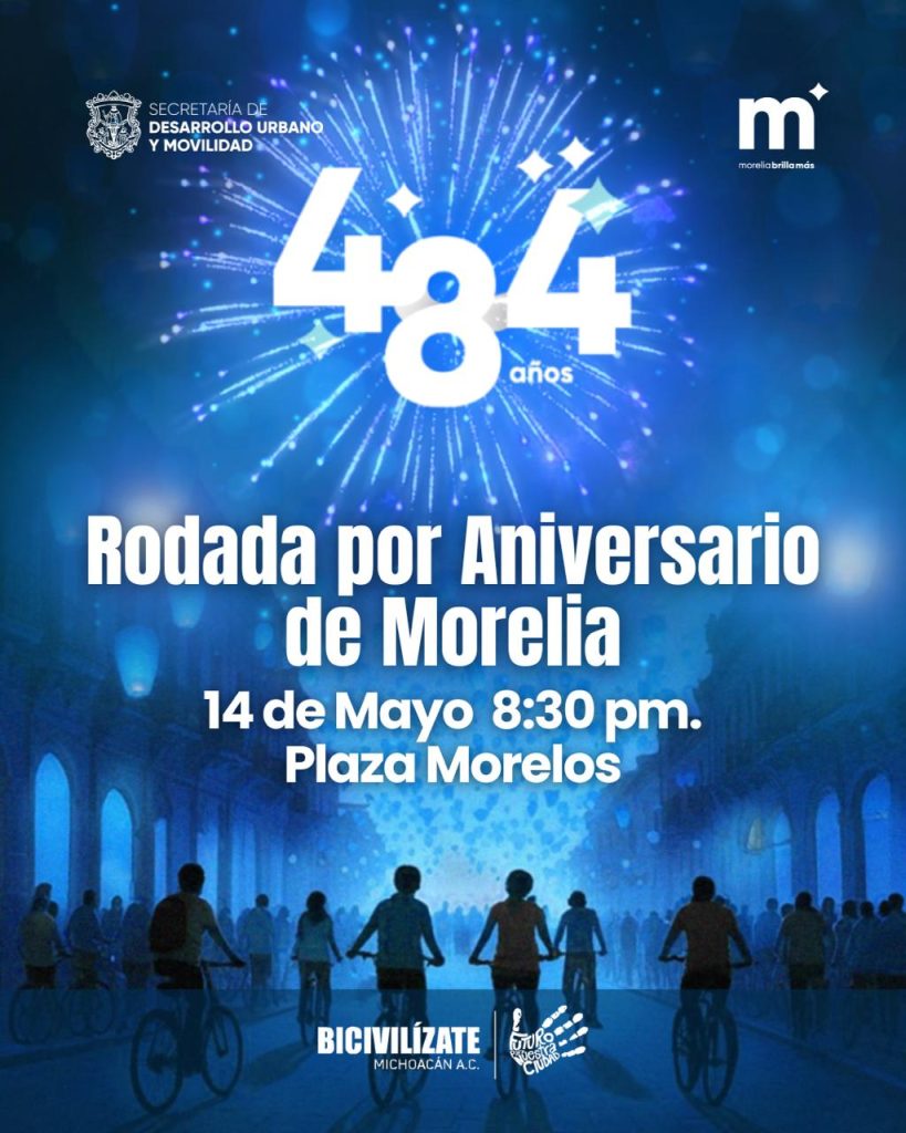 Invita Gobierno de Morelia a Gran rodada nocturna, el 14 de mayo 1 GobMor484Roda2