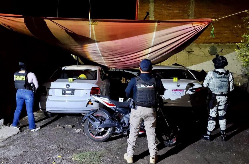  FGE ejecuta cateo en Tarímbaro y recupera siete vehículos con reporte de robo y asegura narcótico