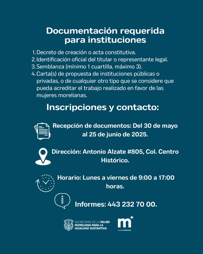 Gobierno de Morelia invita a postulaciones a Presea ‘Amalia Solórzano Bravo’ 3 GobMorPresAmalia4