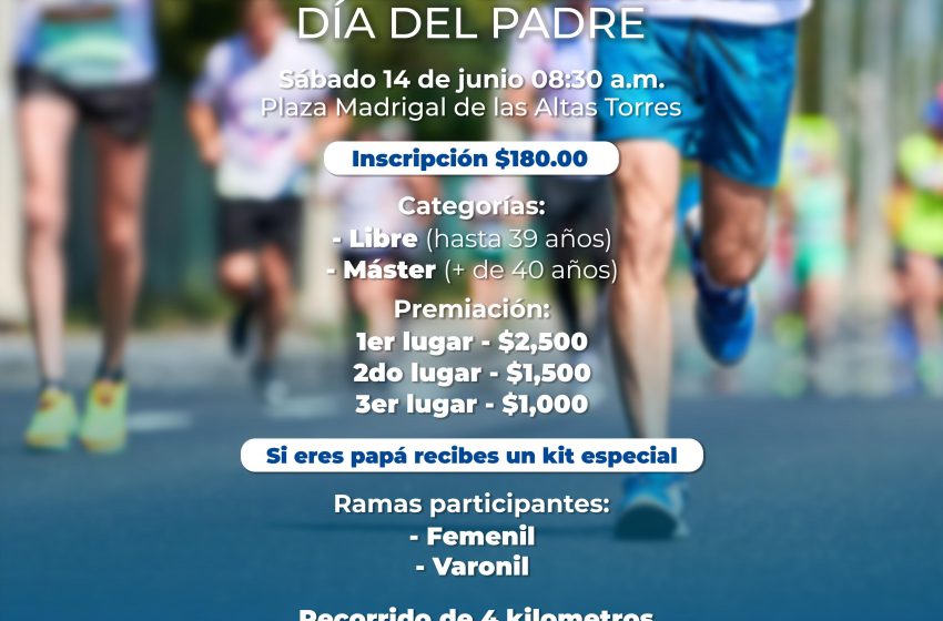 Celebrará Gobierno de Quiroga el Día del Padre con carrera atlética