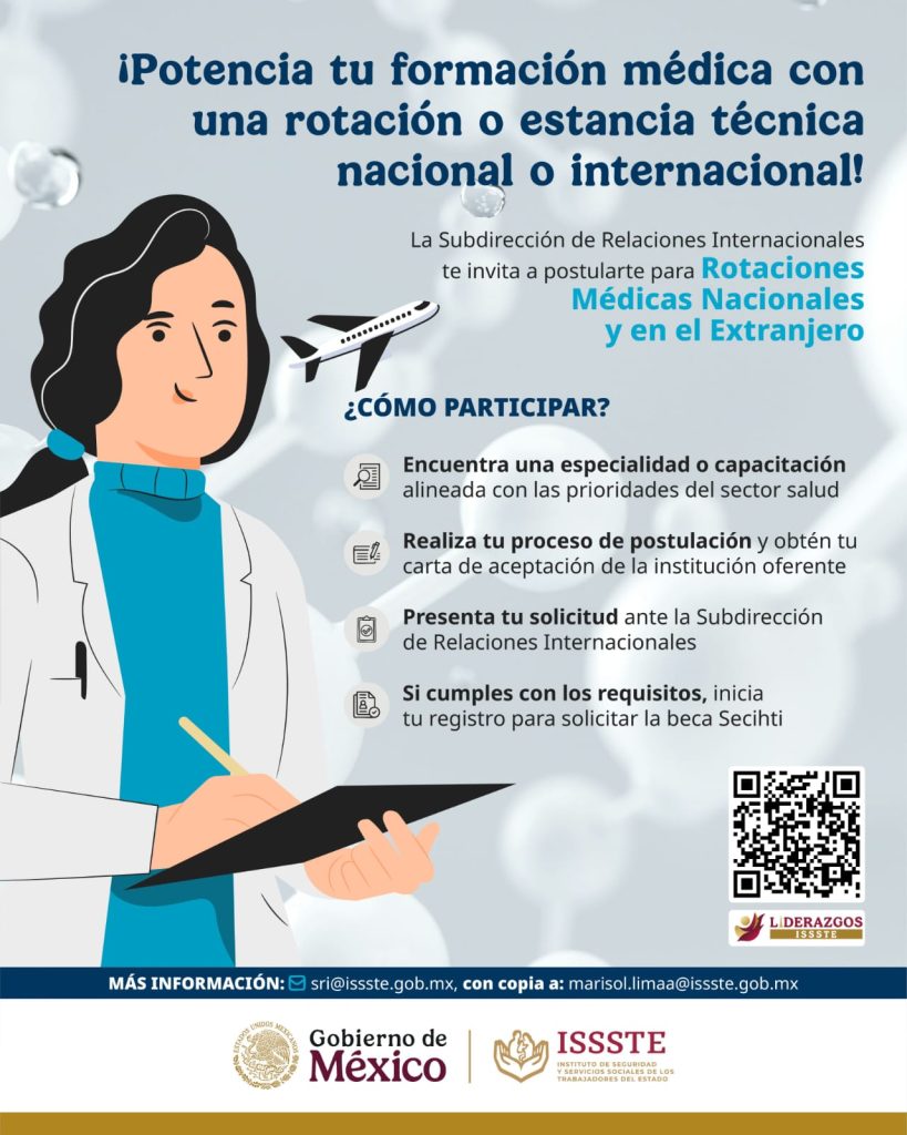 Invita ISSSTE a personal adscrito a participar en becas médicas y estancias técnicas en el extranjero 1 ISSSTEConv