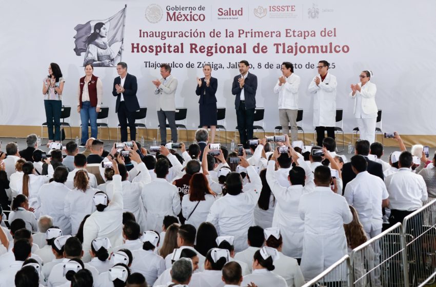  Inauguran Claudia Sheinbaum y Martí Batres, primera etapa del HRAE del ISSSTE en Tlajomulco, Jalisco