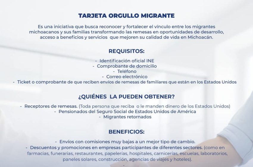  Refuerza Quiroga su compromiso con la comunidad migrante a través de la Tarjeta Orgullo Migrante