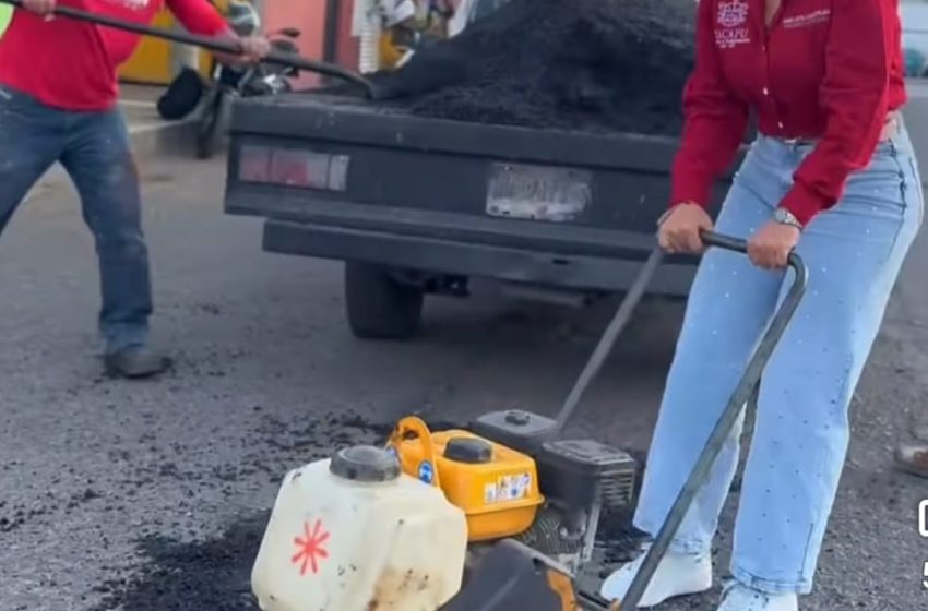  Gobierno de Zacapu fortalece la conectividad vial y seguridad con campaña permanente de bacheo: Mónica Valdez