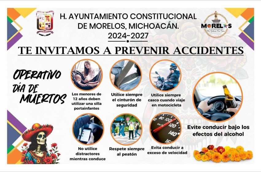  Refuerza Ayuntamiento de Villa Morelos la seguridad vial con operativo especial por el Día de Muertos