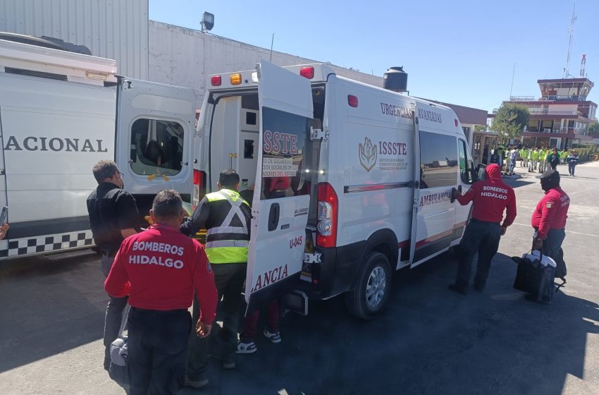  Traslada Hospital General “Dra. Columba Rivera Osorio” del ISSSTE en Hidalgo a mujer no derechohabiente vía aérea