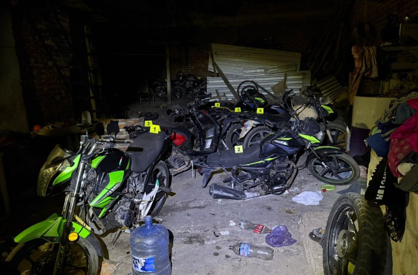  En cateo realizado en Jacona, asegura FGE 12 motocicletas y dos cuatrimotos