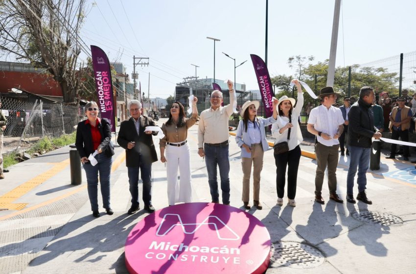  Avanzan obras complementarias del teleférico de Uruapan; inaugura Bedolla calles y canchas deportivas