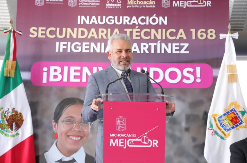 Inaugura Bedolla Secundaria en Villas del Pedregal; se impulsa educación de más de 800 alumnos