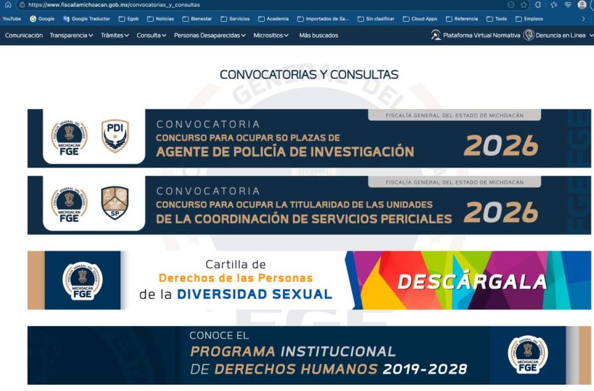  Emite FGE convocatoria interna para ocupar titularidades de Unidades Periciales y 50 plazas de Policía de Investigación para personas externas