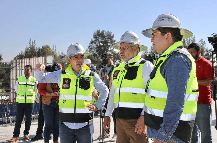 En abril se abre circulación de carriles elevados del puente de Policía y Tránsito de Morelia: Bedolla