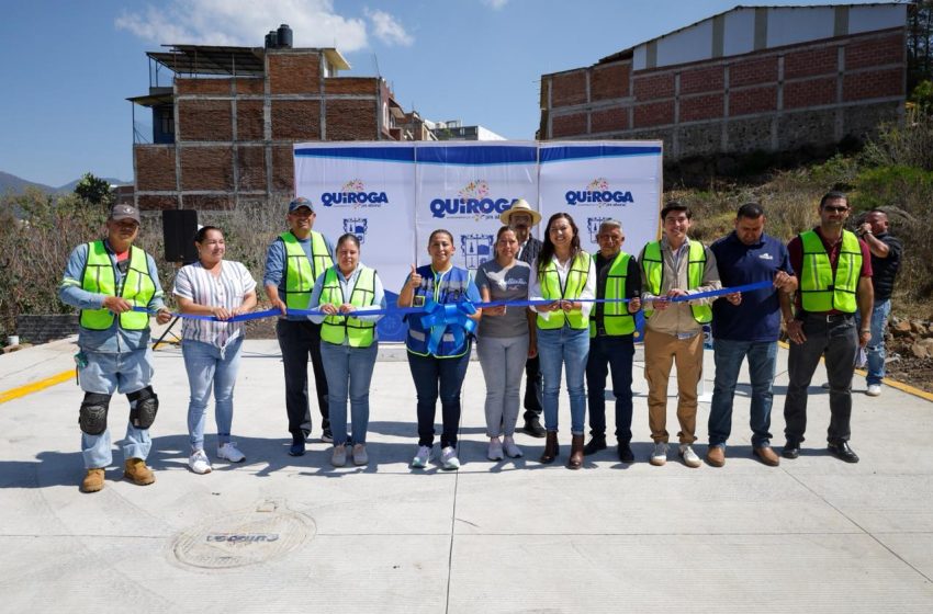  Entrega Alma Mireya González obra integral que mejora servicios y vialidad en Cerro de la Rosa en Quiroga
