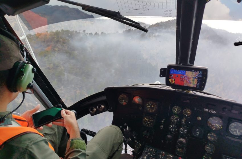  Atiende Gobierno de Michoacán incendio forestal en Nuevo Urecho