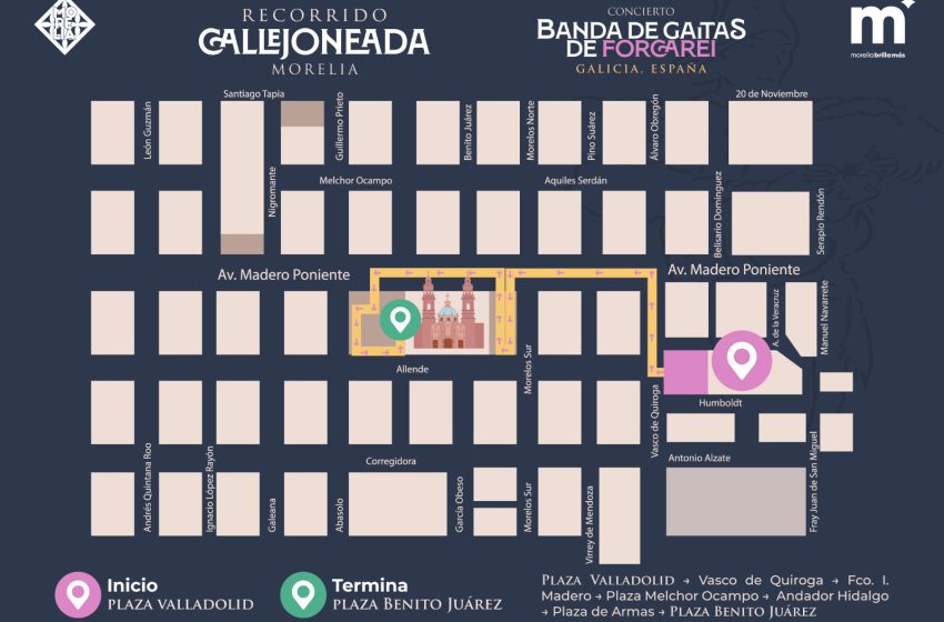  Invita Gobierno de Morelia a disfrutar de tradicional callejoneada con recorrido cultural y musical al ritmo de gaitas