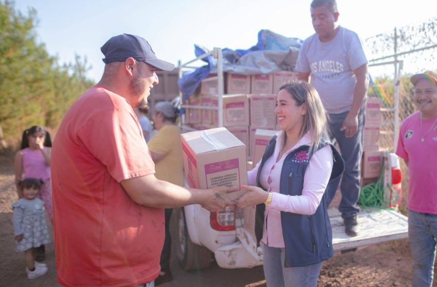  Dayana Pérez Mendoza fortalece apoyo a comunidades con entrega de balastre y despensas en El Romero y El Guayabo