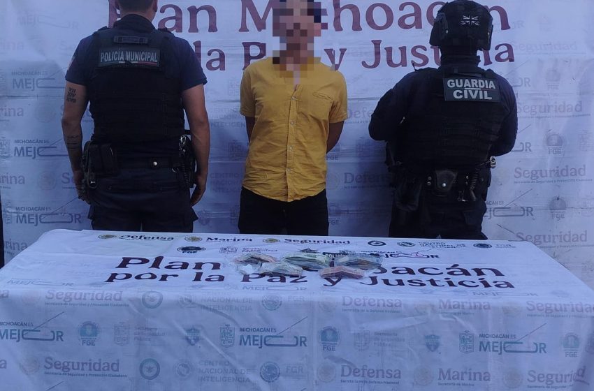  Detiene Guardia Civil a presunto ladrón de comercios en Jacona; le aseguran más de 53 mil pesos