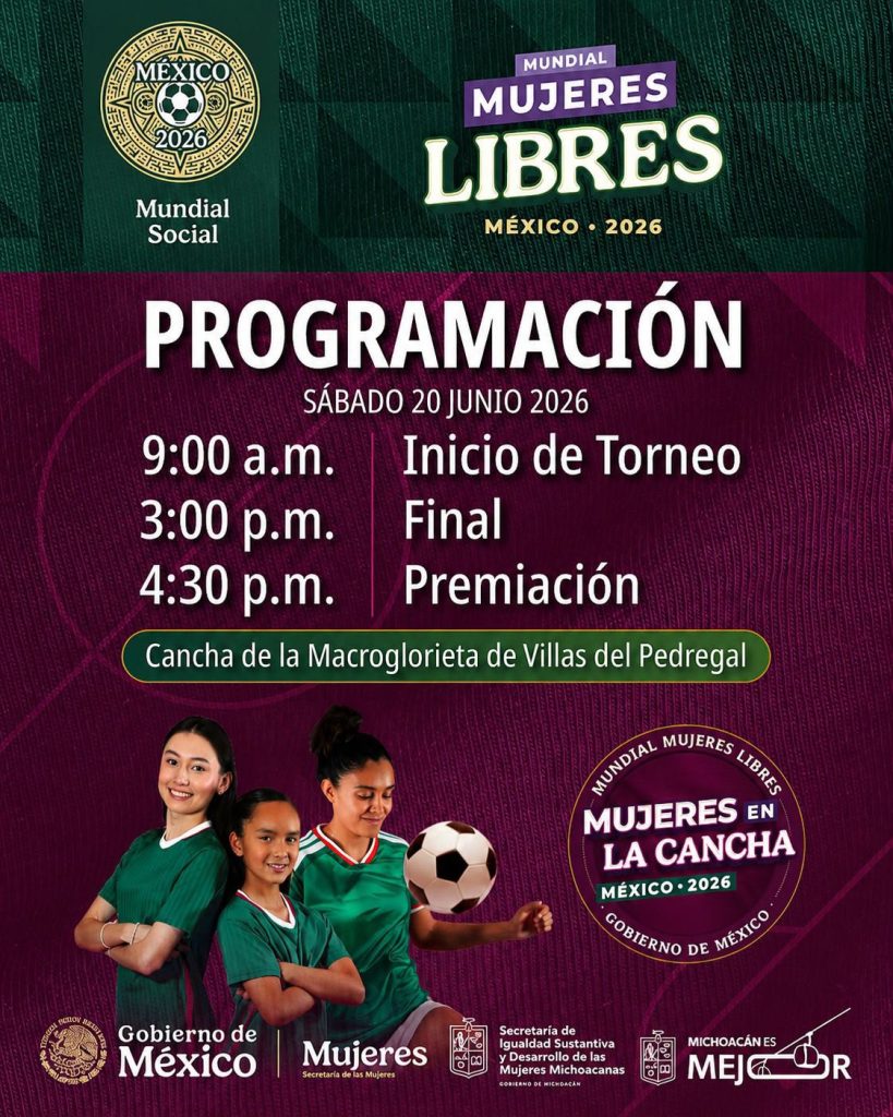 Arrancó en Michoacán el "Mundial Mujeres LIBRES" 2 GobMichMujsLibs2