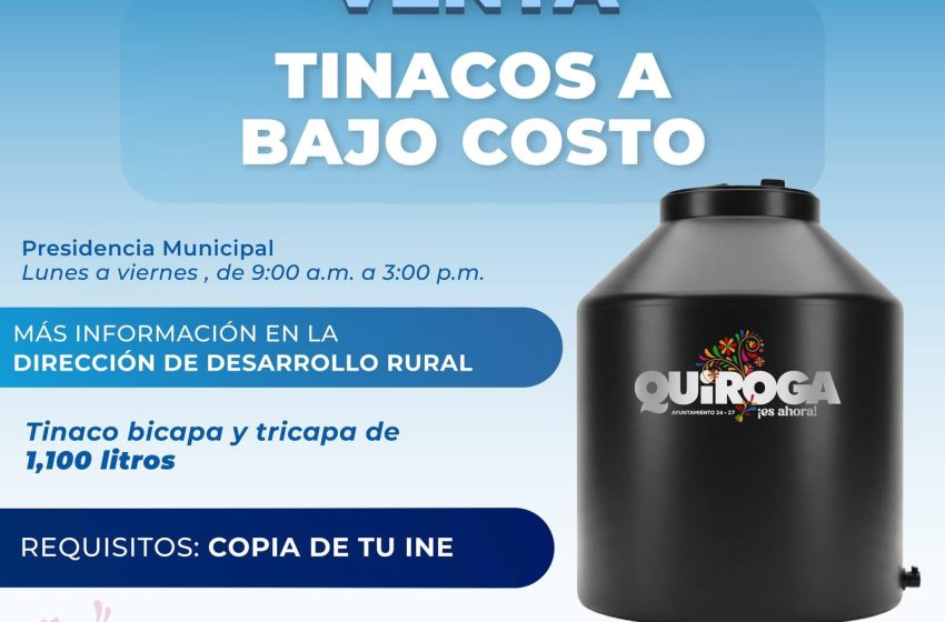 Impulsa Gobierno de Quiroga programa de tinacos a bajo costo para apoyar la economía familiar