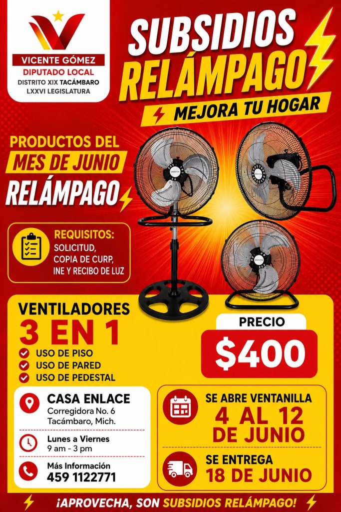 Lanza Vicente Gómez programa para subsidio de ventiladores 2 VteSubsRelam2