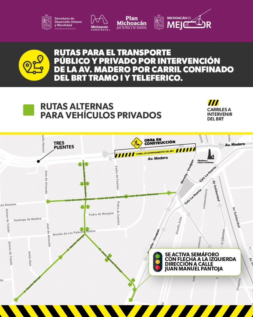 SEDUM activa rutas alternas en el Monumento por obras de Teleférico y Morebús 5 img 20260619 wa01689086821992752675336